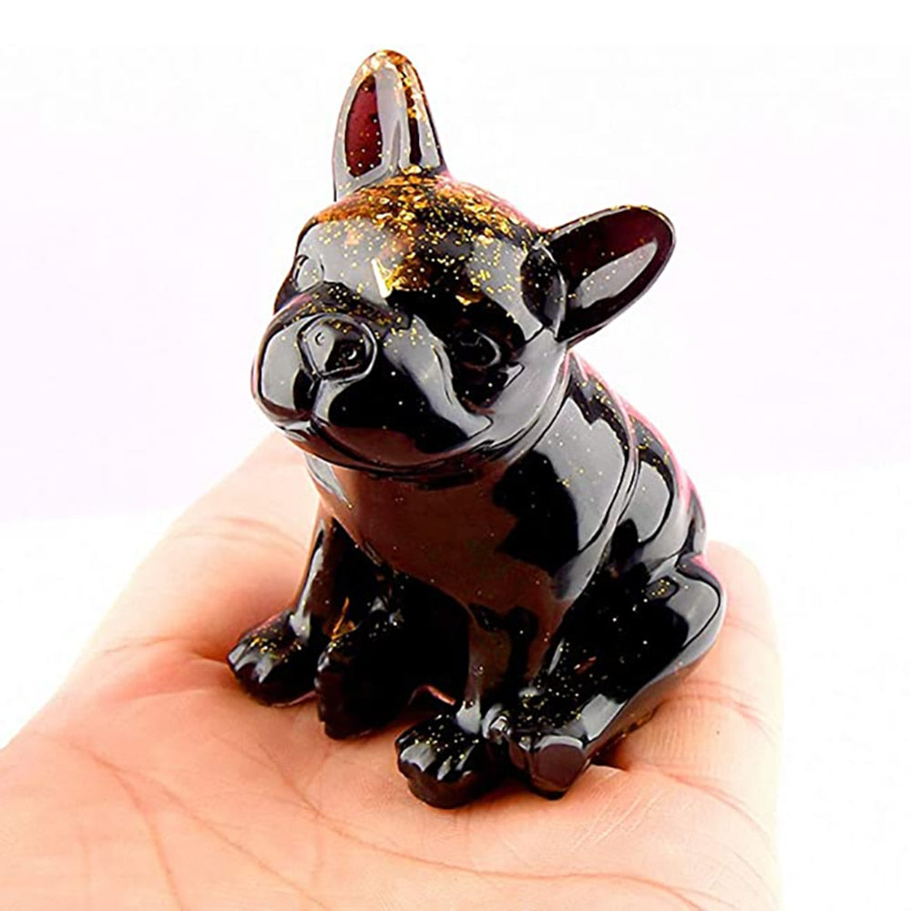 1PCS Crystal Epoxy Resin Molds 3D French Bulldog Silicone UV Resin Mould Handmade DIY Home Crafts Car Decorations Accessories