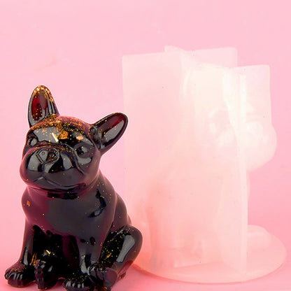 1PCS Crystal Epoxy Resin Molds 3D French Bulldog Silicone UV Resin Mould Handmade DIY Home Crafts Car Decorations Accessories