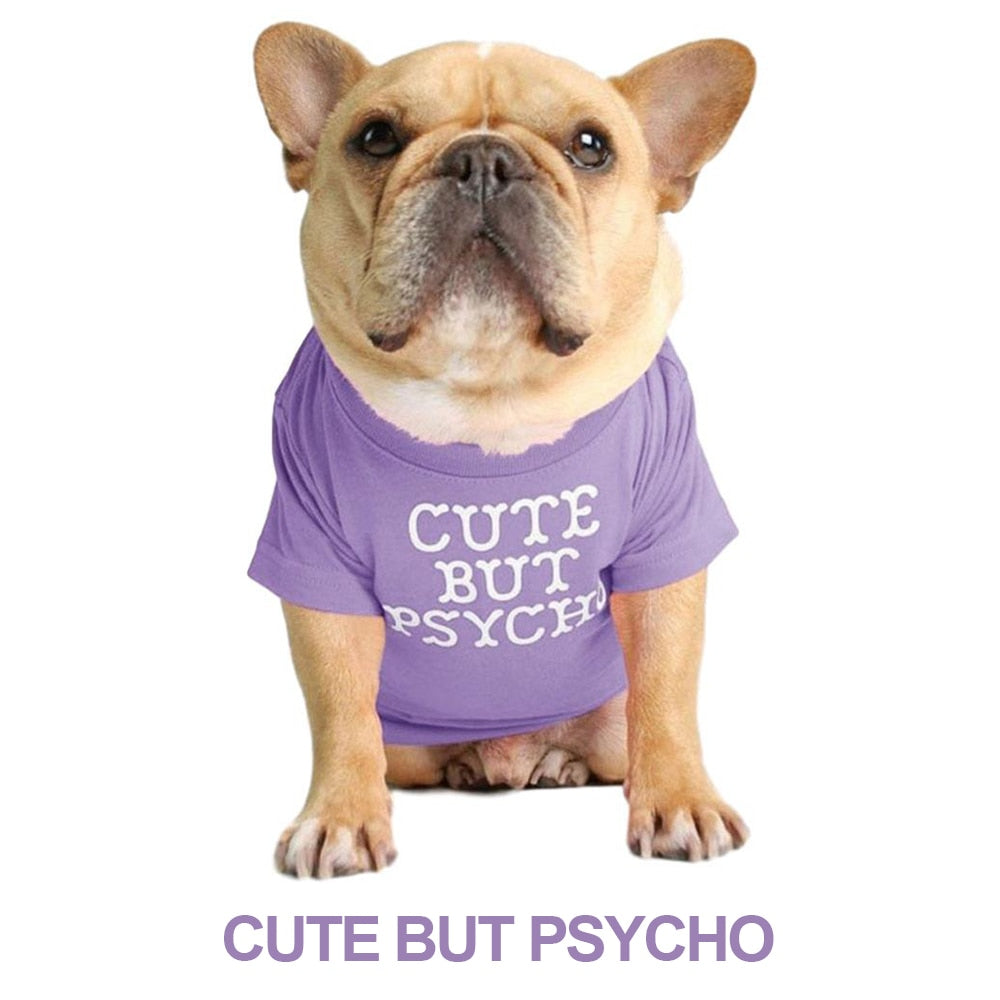 Summer/Spring Dog Clothes Quality Breathable Pet Clothing Soft Letters Printed French Bulldog Clothes for Small Dogs T-shirt