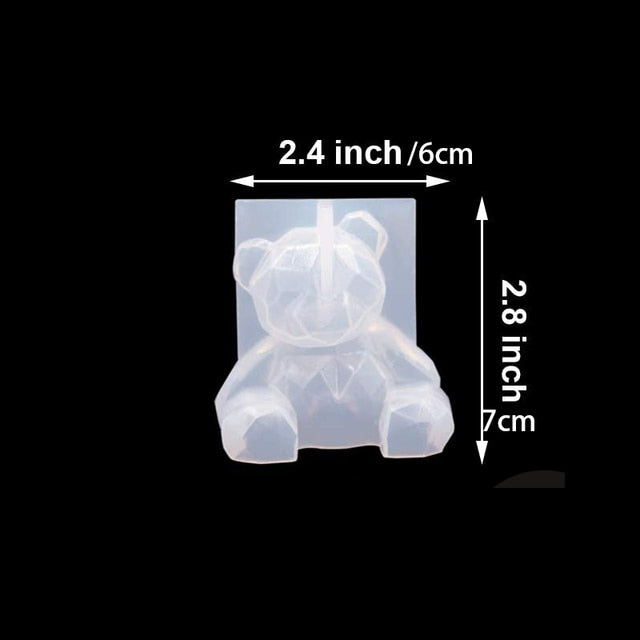 1PCS Crystal Epoxy Resin Molds 3D French Bulldog Silicone UV Resin Mould Handmade DIY Home Crafts Car Decorations Accessories