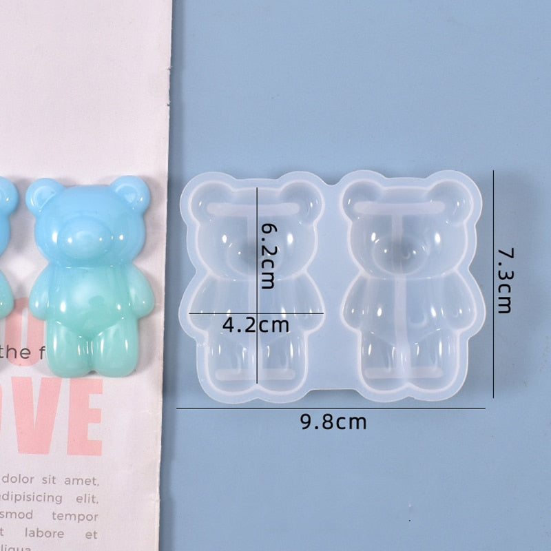 1PCS Crystal Epoxy Resin Molds 3D French Bulldog Silicone UV Resin Mould Handmade DIY Home Crafts Car Decorations Accessories